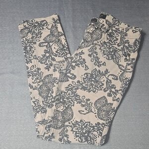 Floral Patterned Gray Jeans